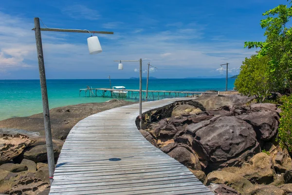 Ahşap Iskele Koh Kood Island Tayland Tarihinde — Stok fotoğraf