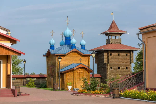 Rekonstruerade Träslott Mozyr Södra Vitryssland — Stockfoto