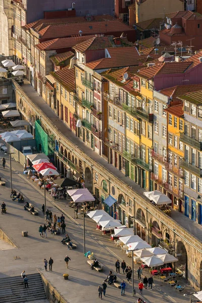 Porto Portugalsko Ledna 2018 Barevné Domy Nábřeží Řeky Douro Starém — Stock fotografie