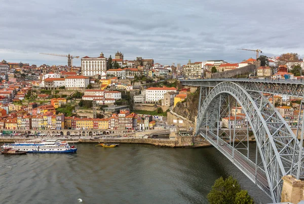 Veduta Del Centro Storico Con Famoso Ponte Dom Luiz Oporto — Foto Stock