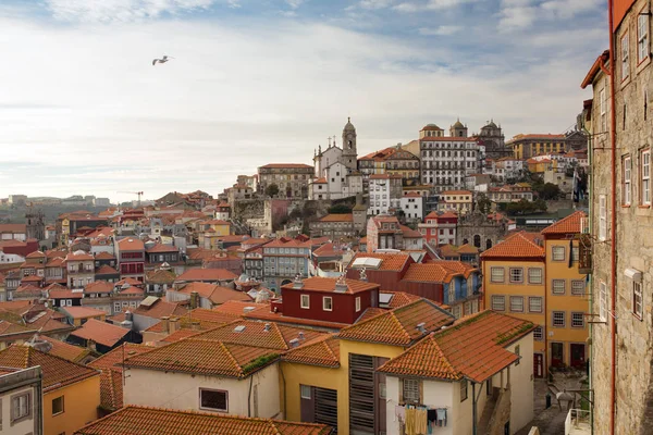 Vista Aérea Del Casco Antiguo Oporto Portugal — Foto de Stock