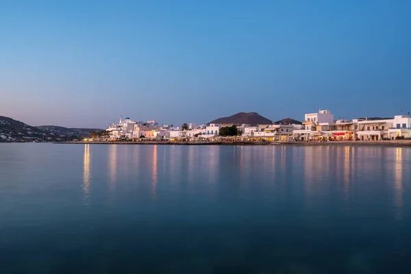 Parikia Cidade Entardecer Ilha Paros Cíclades Grécia — Fotografia de Stock