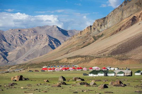 Prachtige Landschap Van Vallei Van Berg Sarchu Camp Verblijf Ladakh — Stockfoto