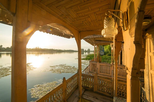 Visa Från Traditionell Husbåt Dal Lake Srinagar Kashmir Indien — Stockfoto