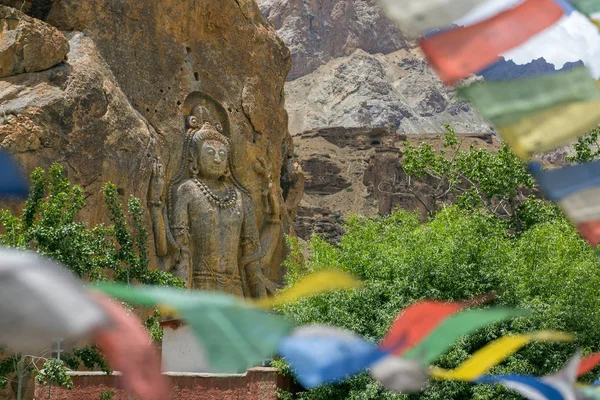 Μέλλον Βούδα Μαιτρέγια Βούδα 28Η Στο Χωριό Mulbekh Λεχ Ladakh — Φωτογραφία Αρχείου
