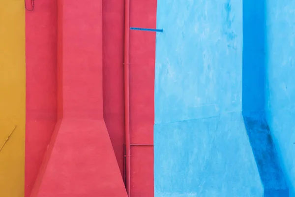 Закройте Вид Стену Разноцветного Расписанного Дома Острове Бурано Итальянской Венеции — стоковое фото