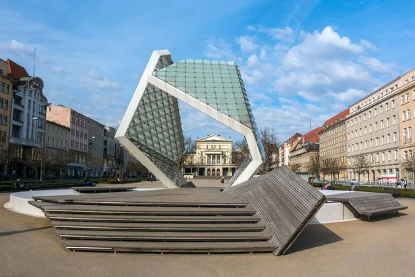 Poznan Poland April 2018 Freedom Square Modern Fountain Poznan — Stock Photo, Image