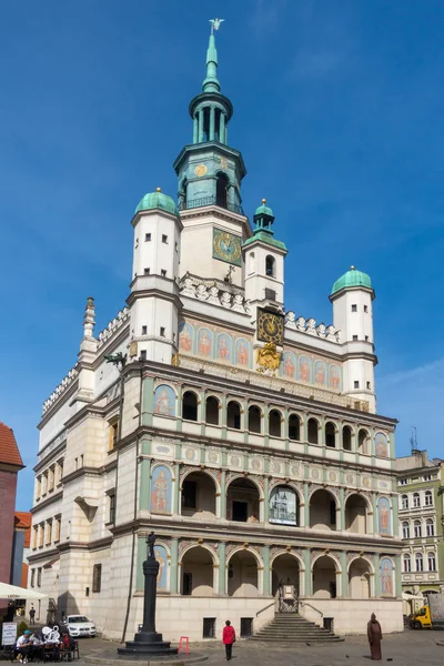 Câmara Municipal Ratusz Poznanski Cidade Velha Poznan Praça Mercado Dia — Fotografia de Stock