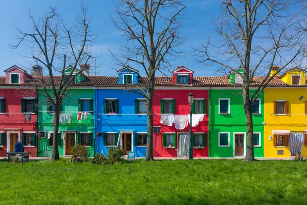 Casas Coloridas Burano Venice Itália — Fotografia de Stock