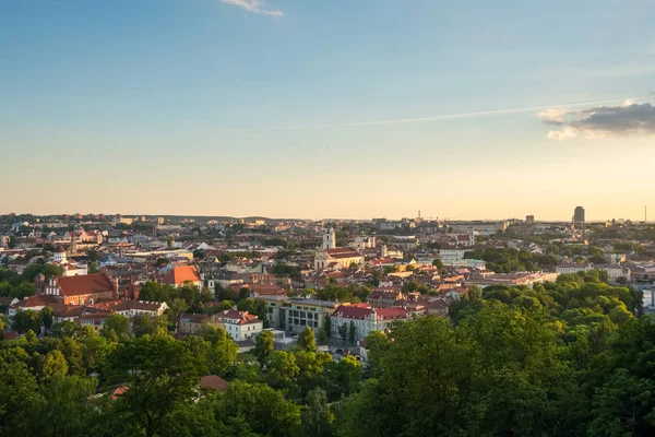 Verão Vilnius Centro Cidade Vista Lituânia — Fotografia de Stock