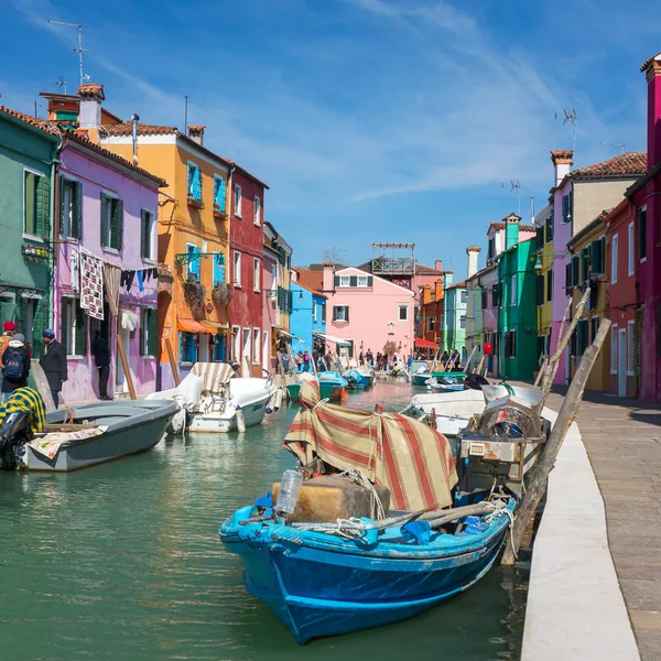 Будинки Каналу Olorful Burano Венеція Італія — стокове фото