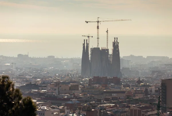 Vista Superior Del Horizonte Ciudad Barcelona Durante Día España — Foto de Stock