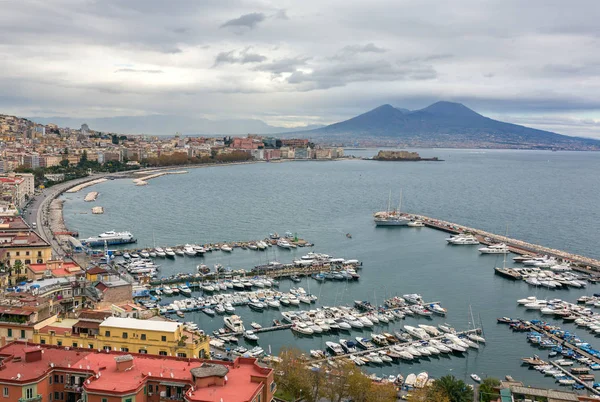 Panorama Naples Vue Sur Port Dans Golfe Naples Vésuve Province — Photo