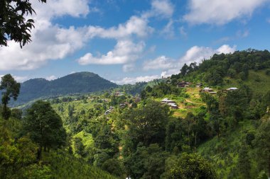 Traditional village landscape in Myanmar. Hsipaw 3-day Hike to Shan Villages - Pan Kam village clipart