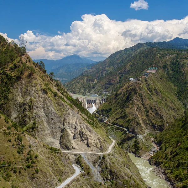 Grande Usina Hidrelétrica Cercada Por Montanhas Himalaia Estado Jammu Caxemira — Fotografia de Stock