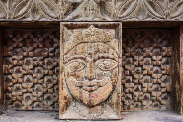 Vashisht Índia Maio 2017 Escultura Tradicional Madeira Templo Hindu Aldeia — Fotografia de Stock