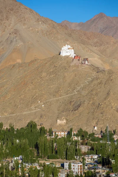 Templo Tsemo Maitreya Crepúsculo Leh Ladakh India —  Fotos de Stock