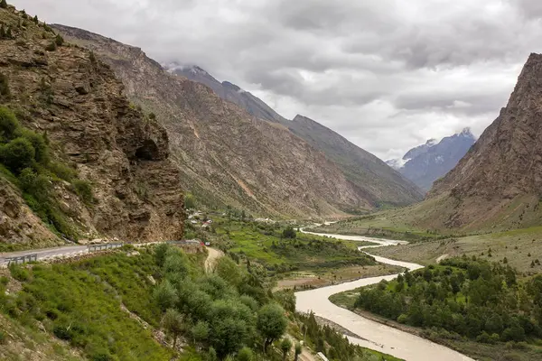 Vista Desde Paso Rohtang Hermoso Valle Verde Kullu Estado Himachal — Foto de Stock