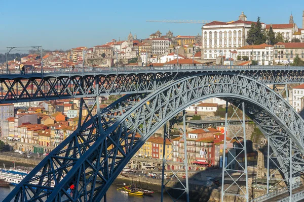 Veduta Del Centro Storico Con Famoso Ponte Dom Luiz Oporto — Foto Stock
