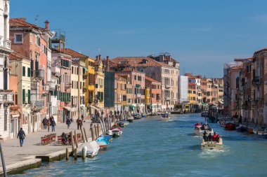 Venice, İtalya - 23 Mart 2018: Grand Canal view gündüz adlı Venedik, İtalya.