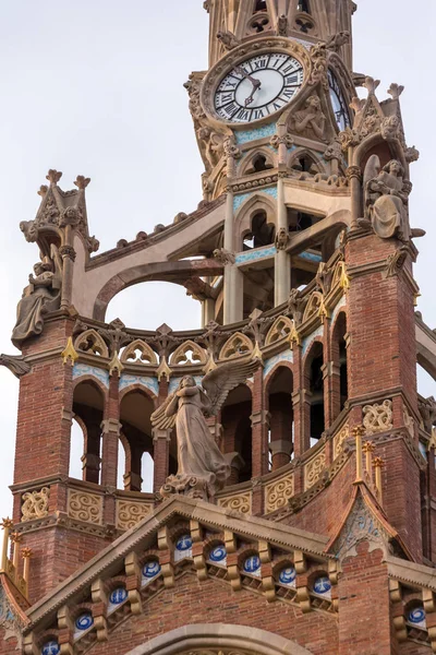 Hospital Sant Pau Recinte Modernista Barcelona Katalónia Spanyolország Torony Részlete — Stock Fotó