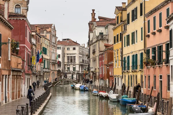 Venice Olaszország 2018 Március Napi Nézet Oldalsó Csatorna Velence Olaszország — Stock Fotó