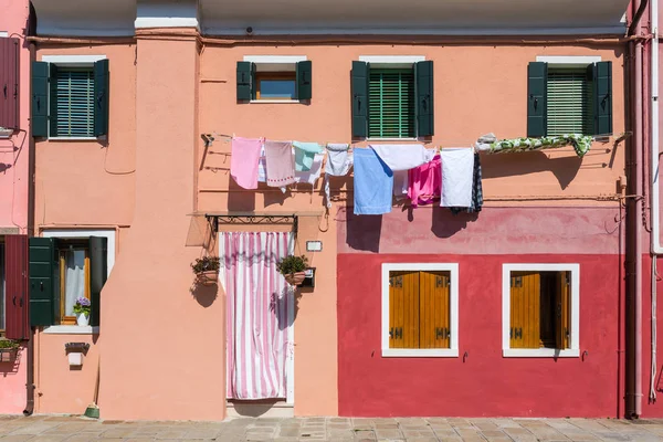Färgglada Hus Burano Venice Italien — Stockfoto