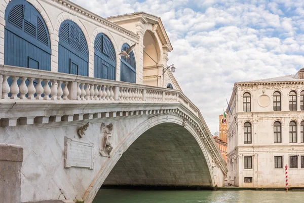 Berühmte Rialto Brücke Großen Kanal Venedig Italien — Stockfoto