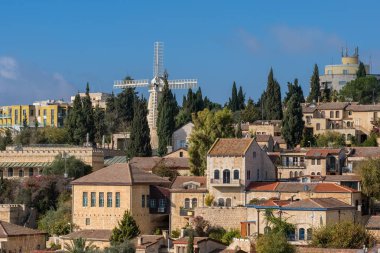 Yemin Moshe mahalle Kudüs İsrail'in görünümünü