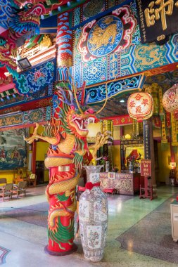 Chiang Mai, Tayland - 25 Ocak 2019: Samakkee Yardım Vakfı Chinses Tapınağı Chiang Mai, Tayland