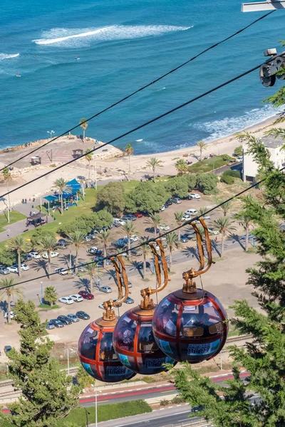 Haifa Israel November 2018 Cable Car Top Carmel Mountain Haifa — Stock Photo, Image