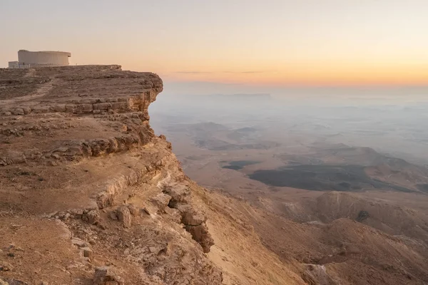 Lever Soleil Dans Désert Néguev Cratère Makhtesh Ramon Mitzpe Ramon — Photo