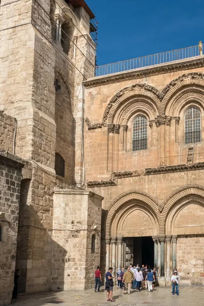 Jerusalem Israel November 2018 Personer Vid Ingången Till Kyrkan Den — Stockfoto