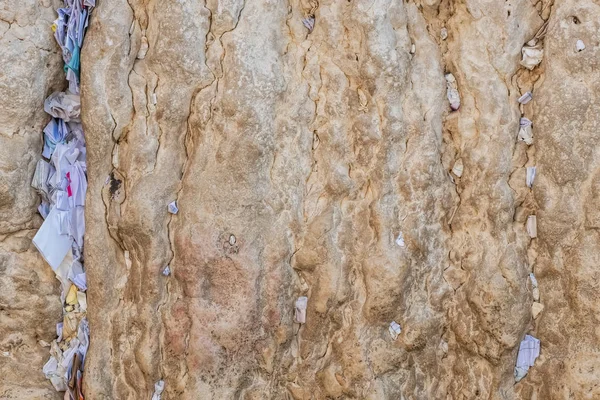 Заметки Богу Трещинах Между Щелями Западной Стены Старом Городе Иерусалима — стоковое фото