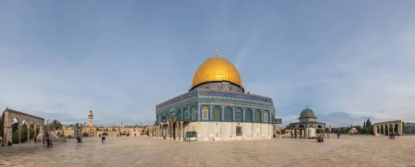 Großes Panorama Des Tempelbergs Jerusalem Israel Kuppel Des Felsens Und — Stockfoto