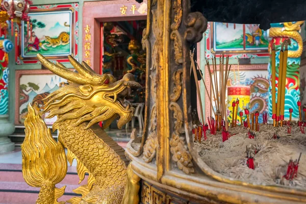 Incense Burning Chinese Temple Pung Thao Kong Shrine Chinese Temple — Stock Photo, Image