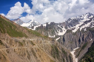 High altitude Zojila Pass between Srinagar and Kargil, India clipart