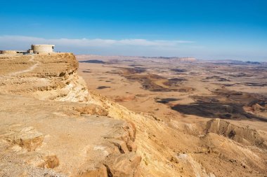 Landscape of the Negev desert. Makhtesh Ramon Crater in Mitzpe Ramon, Israel 
