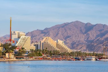 Eilat sahilinin panorama görünümü