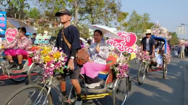 Årsdag Chiang Mai Flower Festival 2017 invigning. — Stockvideo