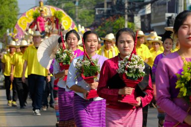 Yıldönümü Chiang Mai Çiçek Festivali 2017 açılış töreni.