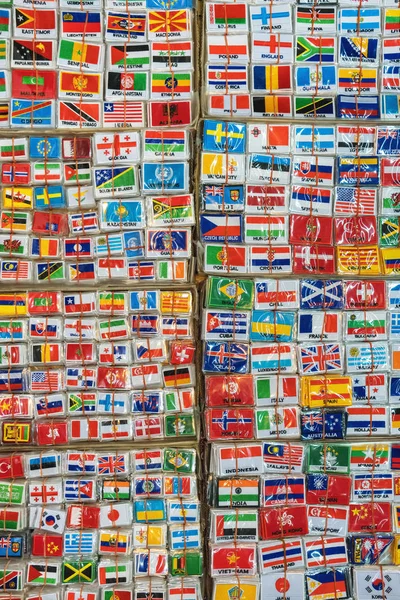 Bunch of patches with world country flags — Stock Photo, Image