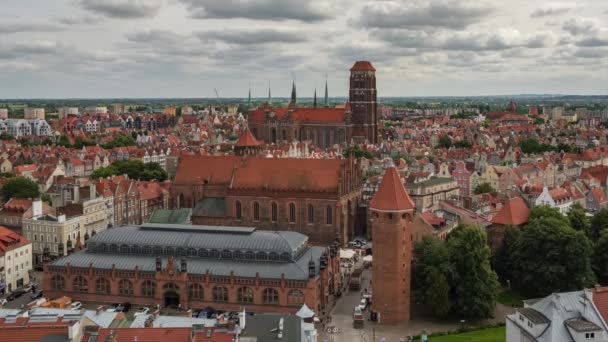 Gdansk cityscape zaman atlamalı, Polonya — Stok video