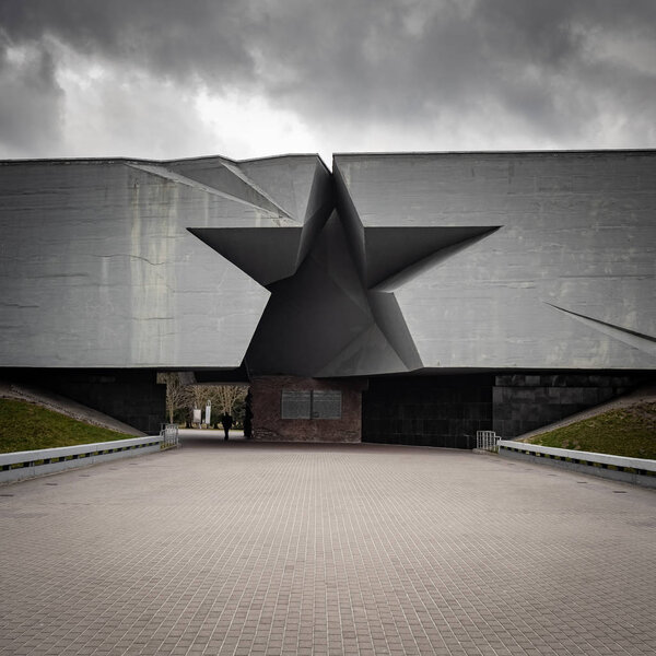 The main entrance in form of a Soviet star to the Brest Hero Fortress, a WWII memorial