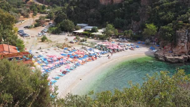 Pantai di laut Mediterania, Kas kota di Turki — Stok Video