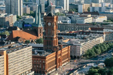 Berlin, Almanya 'da Alexanderplatz' da Red City Hall