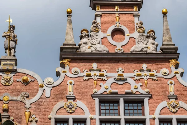 Detalhe da fachada do Grande Arsenal ou Grande Arsenal em Gdansk — Fotografia de Stock