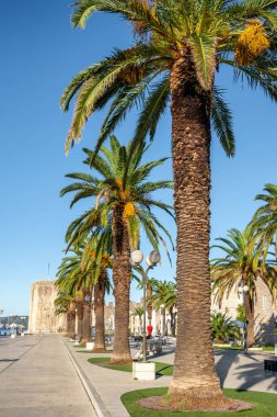 Hırvatistan 'ın eski Trogir kentinin güzel yaz manzarası