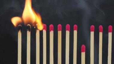 Yanan kibritler siyahlara karşı. Salgını durdurun. Domino etkisi
