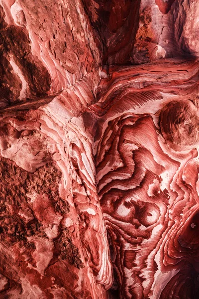 Barevný Vzor Stropě Jeskyně Petra Jordánsko Stock Snímky